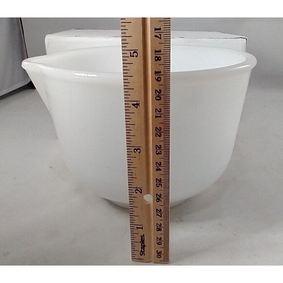 VTG GLASSBAKE MADE for SUNBEAM 6.5" WHITE GLASS MIXING BOWL # 13 - Picture 16 of 16